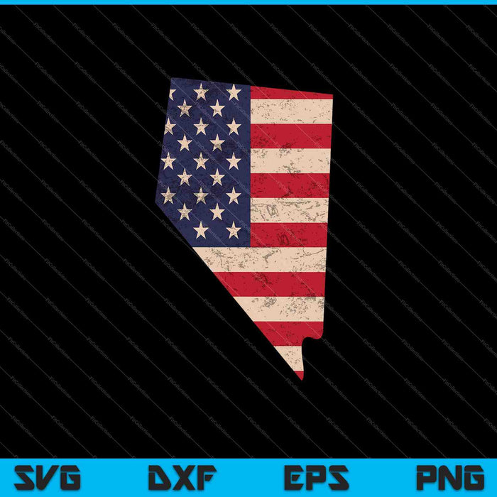 Nevada Bandera Americana Vintage SVG PNG Cortando Archivos Imprimibles