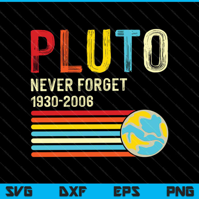 PLUTO Never Forget 1930 SVG PNG Cutting Printable Files