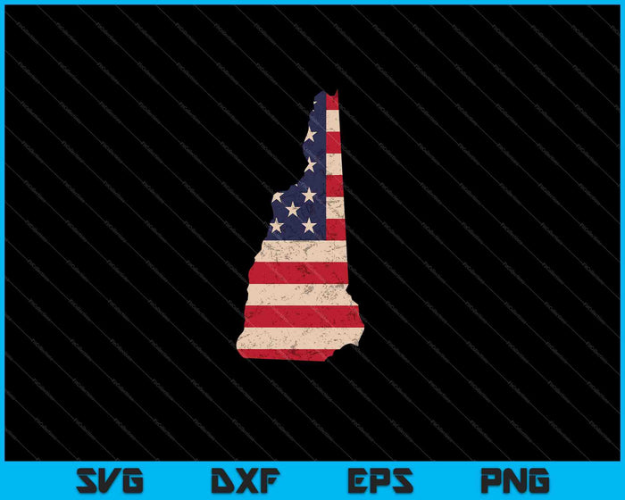 New Hampshire Amerikaanse vlag Vintage SVG PNG snijden afdrukbare bestanden