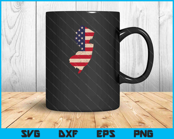 New Jersey American Flag Vintage SVG PNG Cutting Printable Files