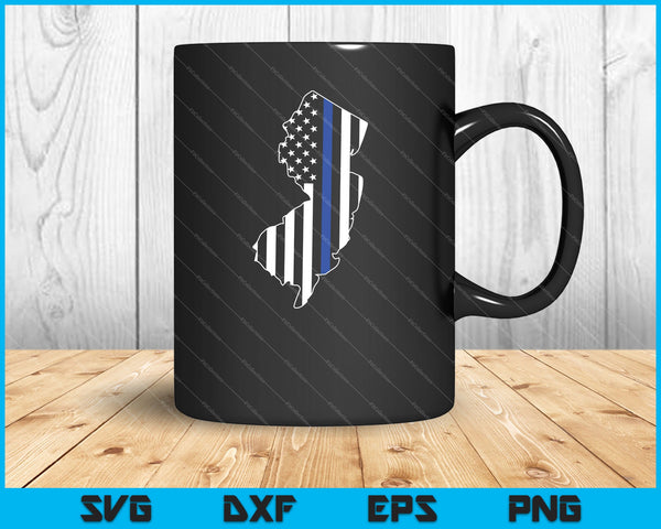 New Jersey Thin Blue Line NJ State Police SVG PNG Cutting Printable Files