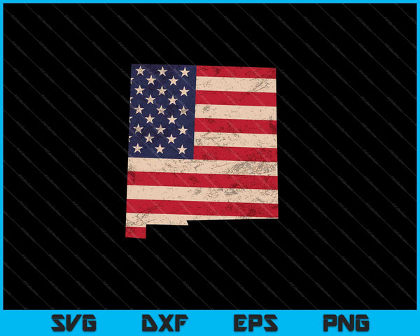 New Mexico American Flag Vintage SVG PNG Cutting Printable Files
