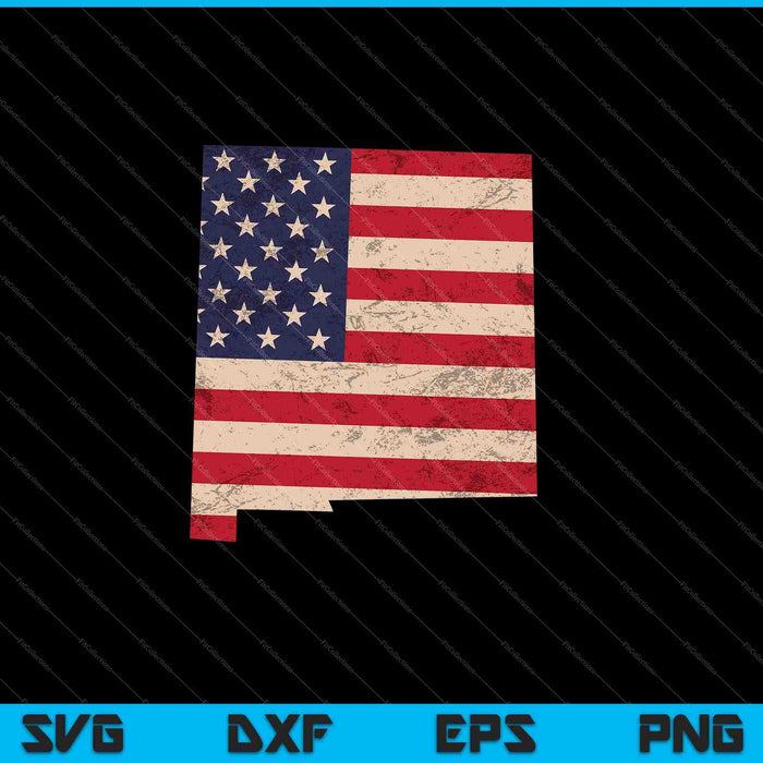 New Mexico American Flag Vintage SVG PNG Cutting Printable Files
