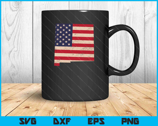 New Mexico American Flag Vintage SVG PNG Cutting Printable Files