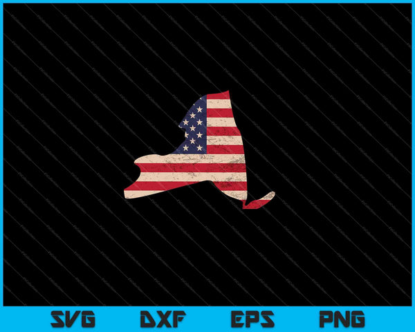 New York American Flag Vintage SVG PNG Cutting Printable Files
