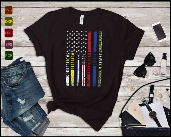 Niemand vecht alleen USA vlag SVG PNG snijden afdrukbare bestanden - on a t-shirt