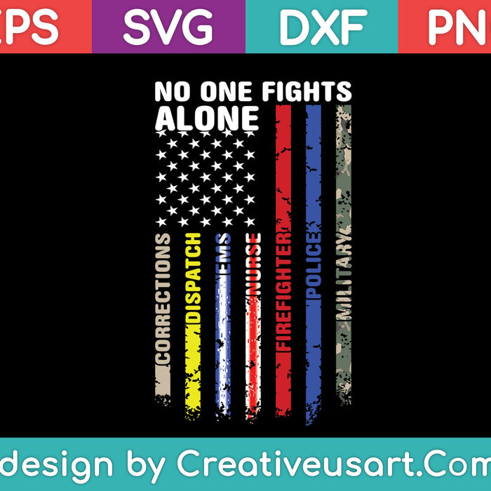 Nadie lucha solo diseño de camiseta SVG PNG cortando archivos imprimibles