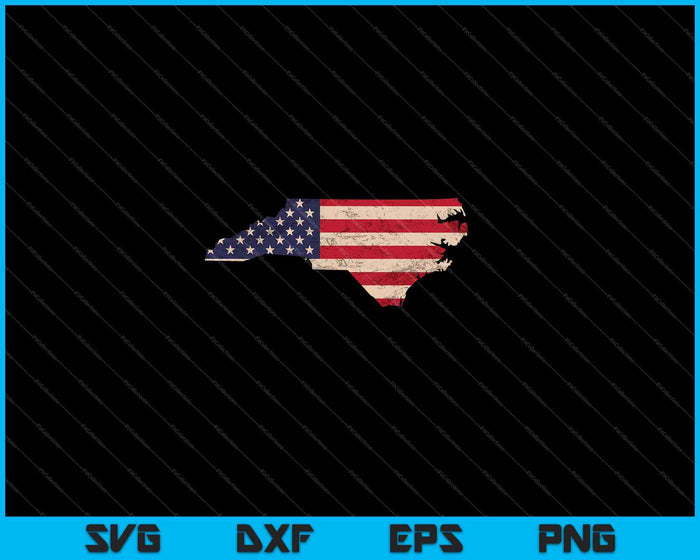 North Carolina American Flag Vintage SVG PNG Cutting Printable Files