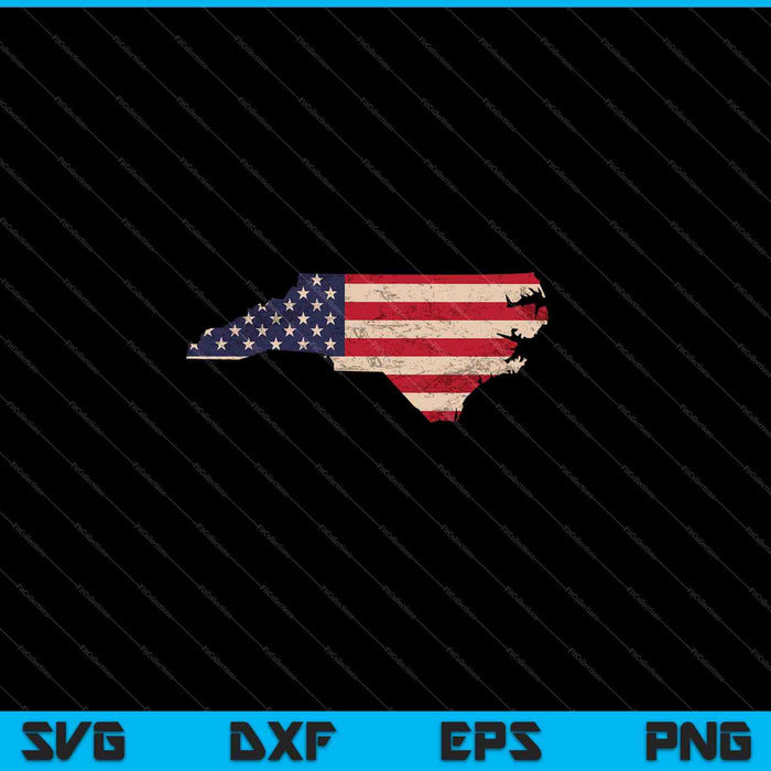 North Carolina American Flag Vintage SVG PNG Cutting Printable Files