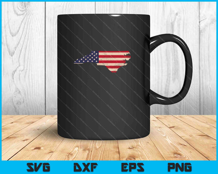 North Carolina American Flag Vintage SVG PNG Cutting Printable Files
