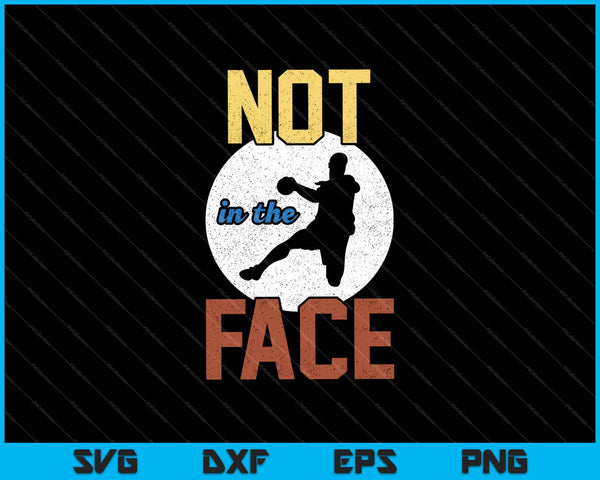 No en la cara Dodgeball jugador juego de pelota SVG PNG cortando archivos imprimibles