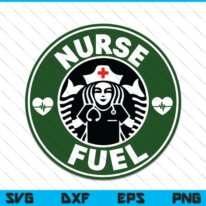 Verpleegkundige brandstof koffie liefde harten decoratie SVG PNG snijden afdrukbare bestanden