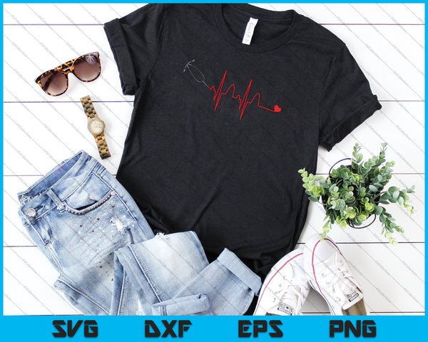 Verpleegkundige hartslag voor de speciale SVG PNG snijden afdrukbare bestanden  - on a t-shirt