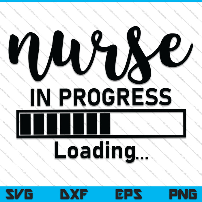 Enfermera en progreso cargando SVG PNG cortando archivos imprimibles