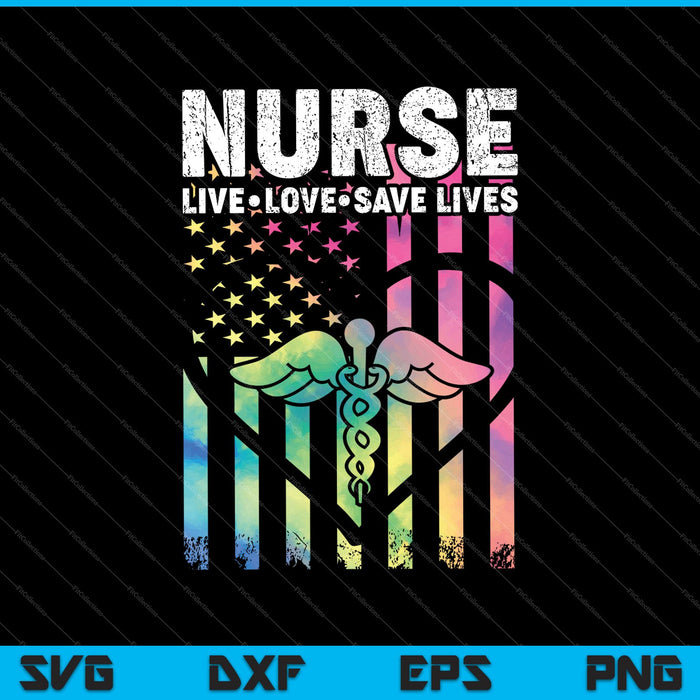 Enfermera Live Love Save Lives SVG PNG Cortando archivos imprimibles