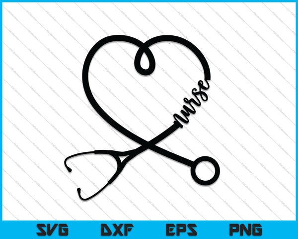 Nurse Heart Stethescope SVG PNG Cutting Printable Files