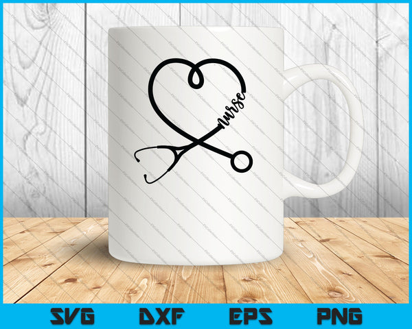 Nurse Heart Stethescope SVG PNG Cutting Printable Files