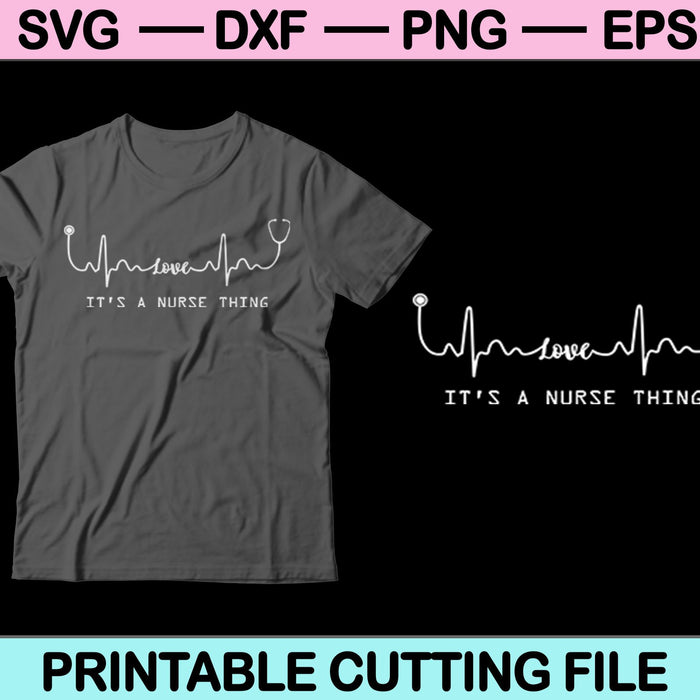 Archivo SVG de latido del corazón de enfermera o archivo DXF Haga una calcomanía o diseño de camiseta
