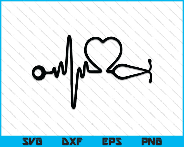 Enfermera Heartbeat SVG PNG Cortar archivos imprimibles