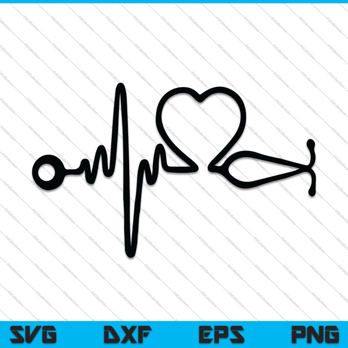 Verpleegkundige Heartbeat SVG PNG snijden afdrukbare bestanden