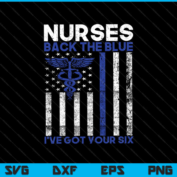 Las enfermeras respaldan el azul. Tengo sus seis archivos imprimibles de corte SVG PNG
