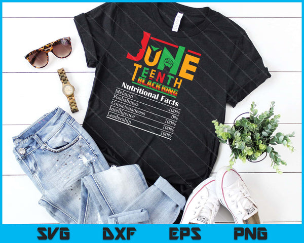 Datos nutricionales del 1865 de junio de 1865 Black King &amp; Queen SVG PNG Cortando archivos imprimibles - on a t-shirt