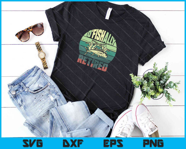 OFiCIALMENTE RETIRADO Regalo de pesca divertido para la jubilación SVG PNG Cortar archivos imprimibles - on a t-shirt