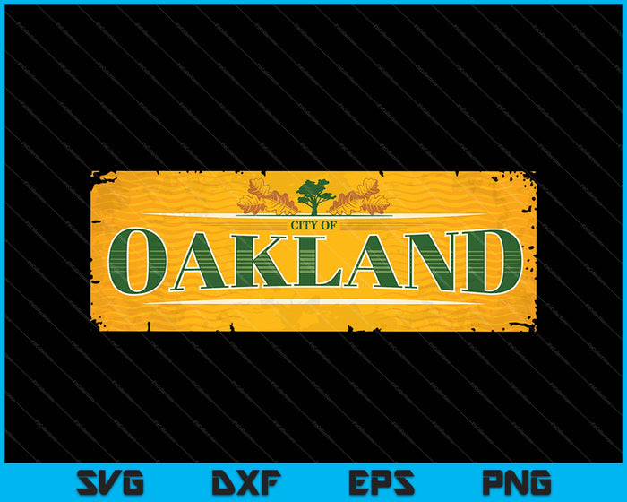 Bandera de Oakland SVG PNG cortando archivos imprimibles