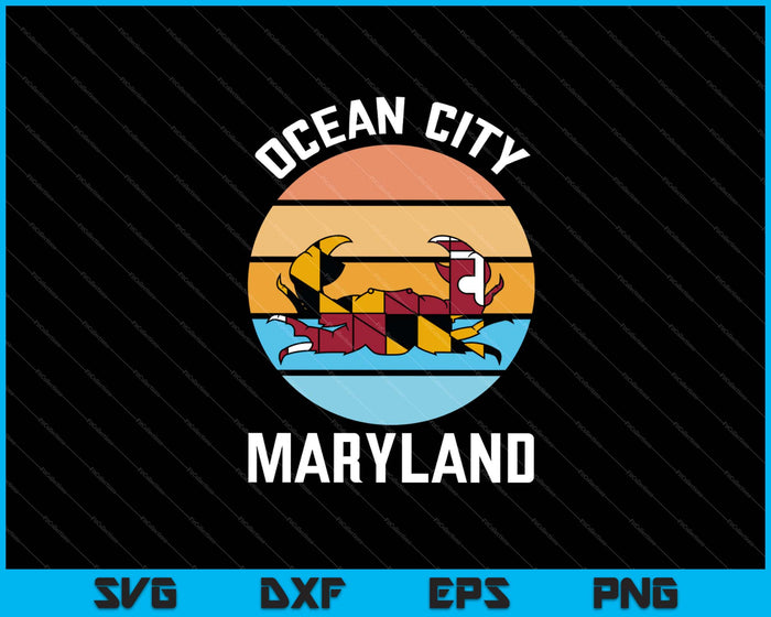 Ocean City Maryland SVG PNG cortando archivos imprimibles