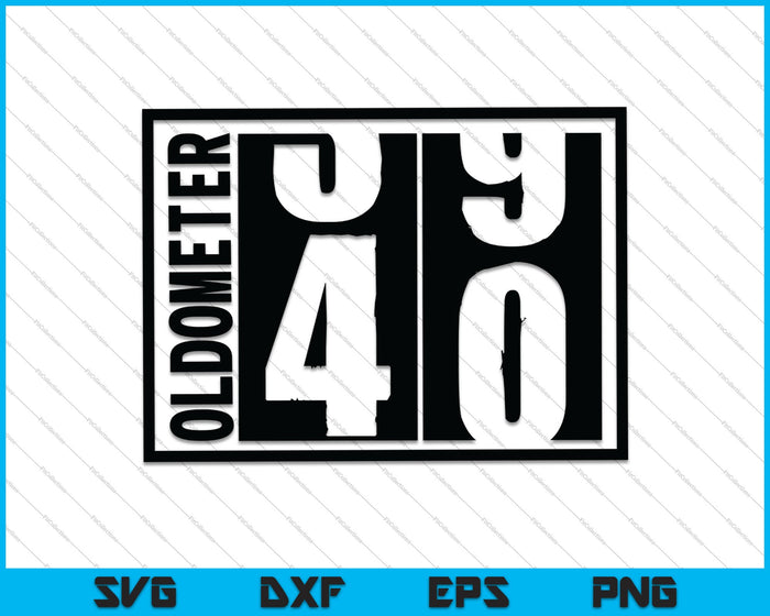 Oldometer Funny 40th Birthday SVG PNG Cutting Printable Files