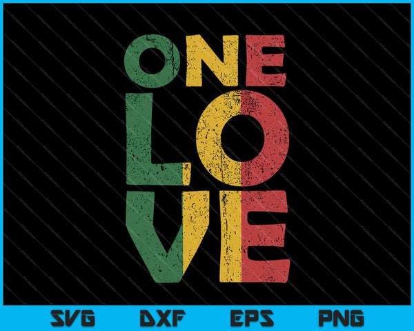One Love Rasta Reggae SVG PNG Cortando archivos imprimibles