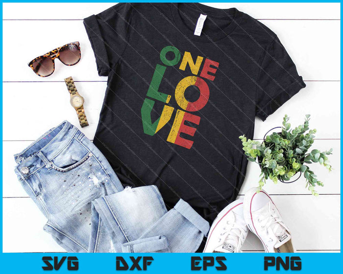 One Love Rasta Reggae SVG PNG Cortando archivos imprimibles
