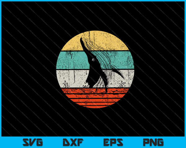 Orca Retro stijl Svg snijden afdrukbare bestanden