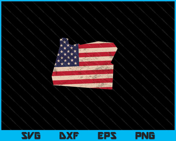 Oregon Amerikaanse vlag Vintage SVG PNG snijden afdrukbare bestanden