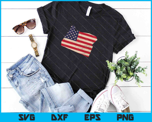 Oregon American Flag Vintage SVG PNG Cutting Printable Files - on a t-shirt