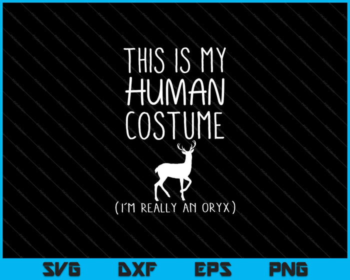 Oryx Easy Halloween menselijk kostuum antilope dier DIY SVG PNG snijden afdrukbare bestanden