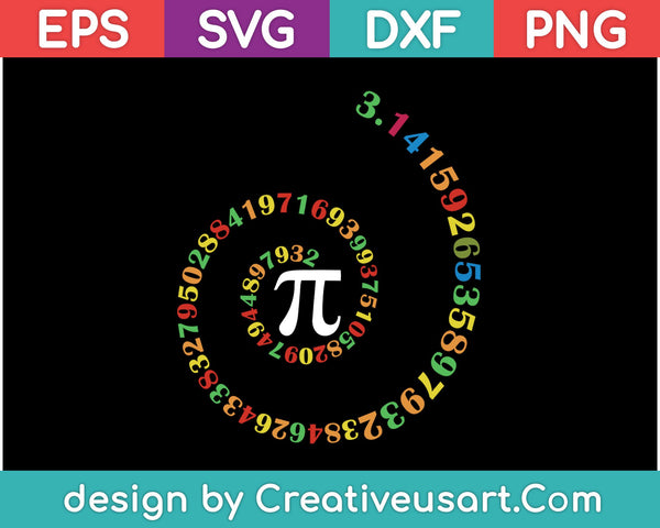 Grappige Pi Day Shirt spiraal Pi Math SVG PNG snijden afdrukbare bestanden