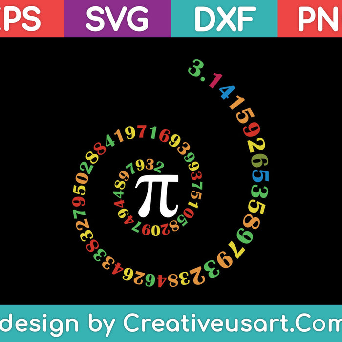 Camisa divertida del día Pi Espiral Pi Matemáticas SVG PNG Cortar archivos imprimibles