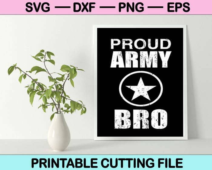 Orgulloso hermano del ejército SVG PNG archivos de corte digital