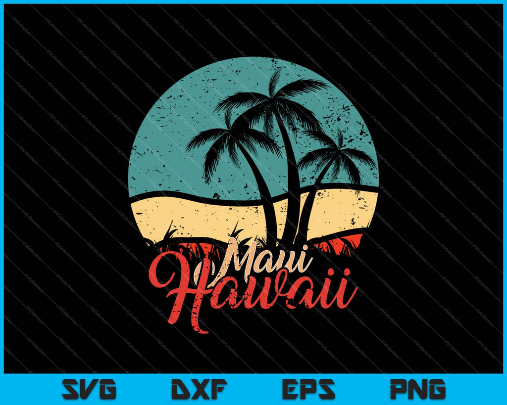 Palm Trees Hawaiian Beach Honolulu SVG PNG Files – creativeusarts