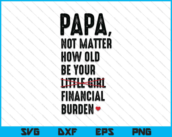 Papa Birthday Gifts Dad I Will Always Be Your Financial Burden SVG PNG Cutting Printable Files