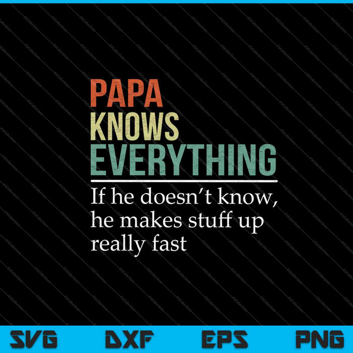 Papa Knows Everything SVG PNG Cutting Printable Files