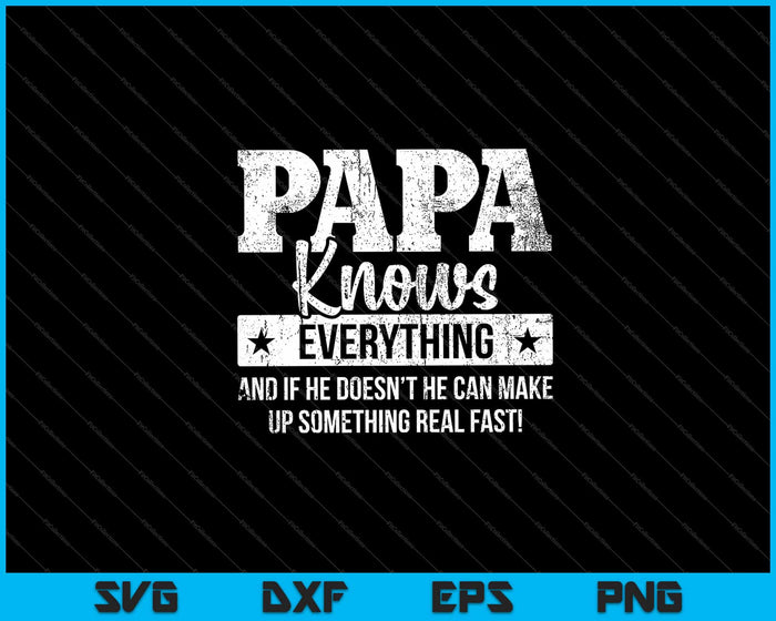 Papa Knows Everything Father's Day SVG PNG Cutting Printable Files