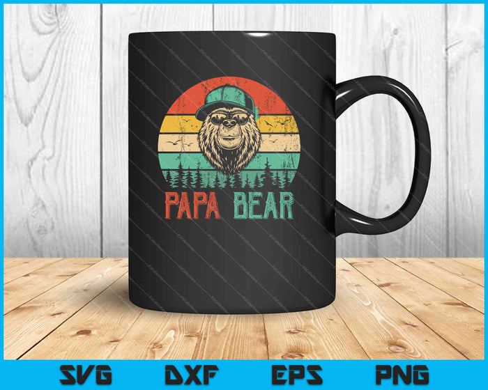 Papa Bear Vintage Father's Day SVG PNG Cutting Printable Files