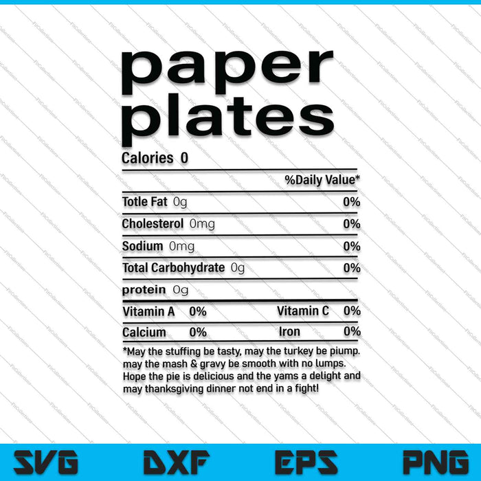 Papieren borden Voedingsfeiten Kerst Thanksgiving SVG PNG Snijden afdrukbare bestanden