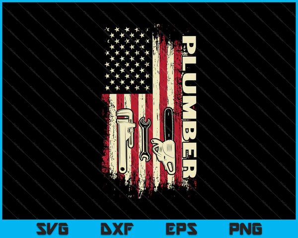 Patriotic Plumber  4th of July Plumber Plumber SVG PNG Cutting Printable Files