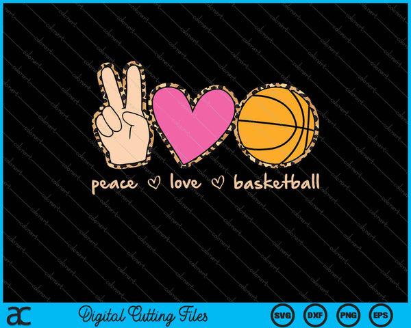 Vrede liefde basketbal SVG PNG snijden afdrukbare bestanden