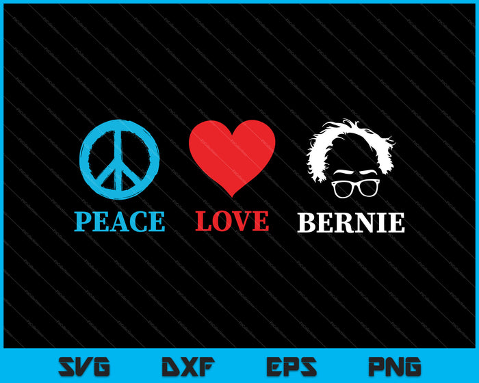 Vrede liefde Bernie Sanders SVG PNG snijden afdrukbare bestanden