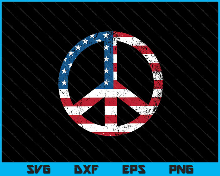 Peace Sign Shirt Patriotic USA Flag SVG PNG Cutting Printable Files