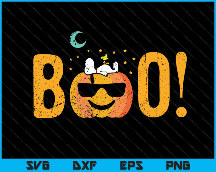 Pinda's Halloween Boo Pompoen SVG PNG Snijden afdrukbare bestanden